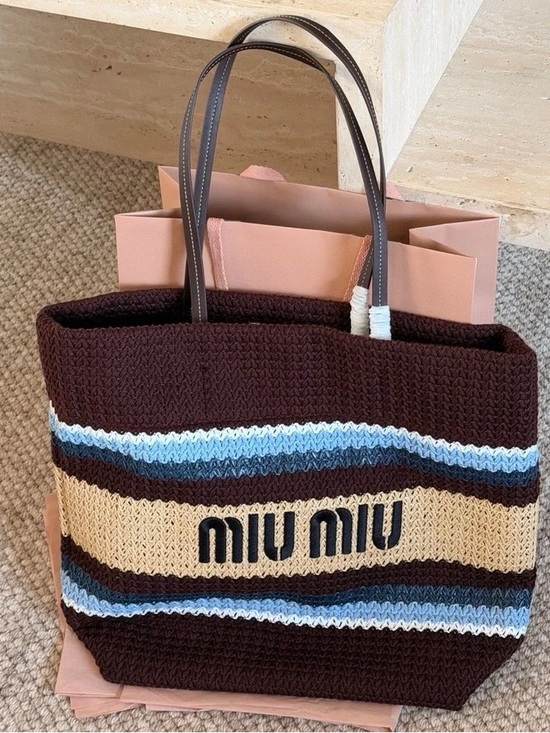 Meet the Posher Handbags - MiuMiu woven bag